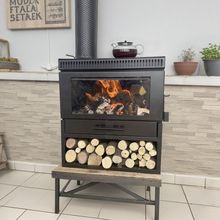 2025新款真火燃木壁炉木柴火家用取暖客厅暖气片农村壁挂式取暖炉