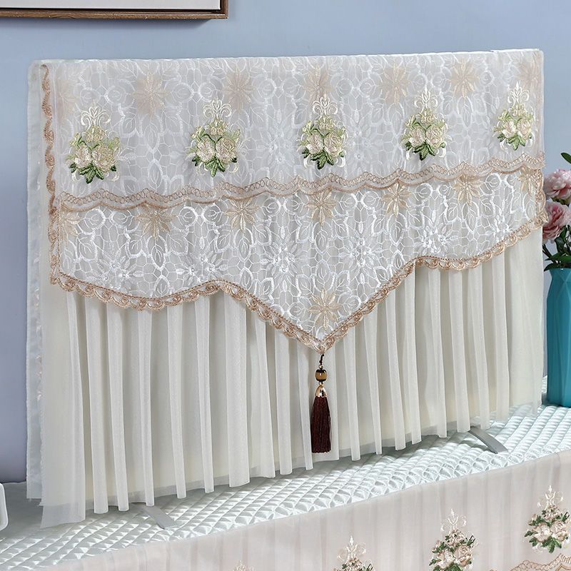 TV cubierta de polvo 50 pulgadas 55 pulgadas 65 tela de cubierta de TV LCD para arrancar sin toallas de encaje