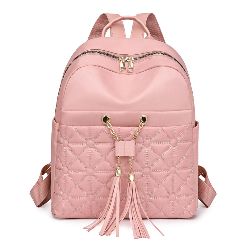 Mochila de bordar Lingge para mujer 2024 nueva versión coreana de la mochila de viaje salvaje mochila de viaje de gran capacidad para estudiantes de viaje