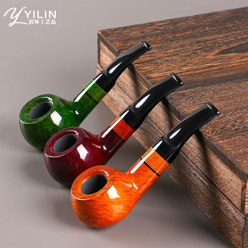 源头工厂烟具空腔石楠木烟斗外交官 小巧便携 可叼可握