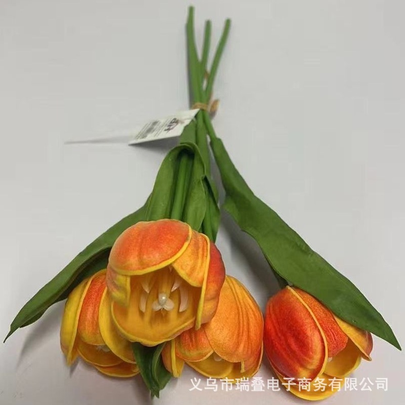フランス風ロマンティックPUフォームチューリップ造花、高精度シミュレーション、高級感保湿感のある手触り、防水防塵、ホームデコレーション用|undefined