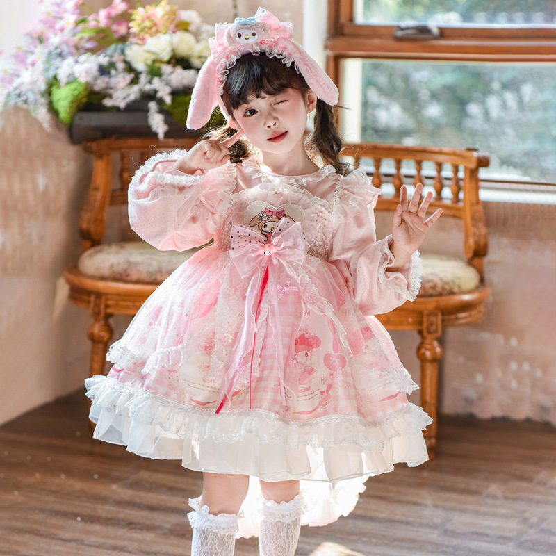 女童美乐蒂丝绒连衣裙秋装2025新款儿童洛丽塔公主裙女孩礼服蓬蓬|undefined