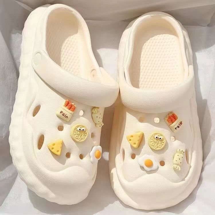 Cute Summer Outdoor Slippers for Women, Non-Slip Indoor Home Slippers, Thick-Soled Couple's Clogs for Summer