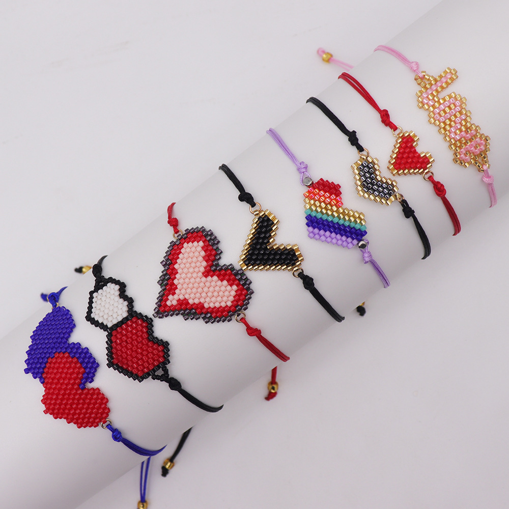 Fashion Heart Shape Glass Beaded Womenu0027S Bracelets