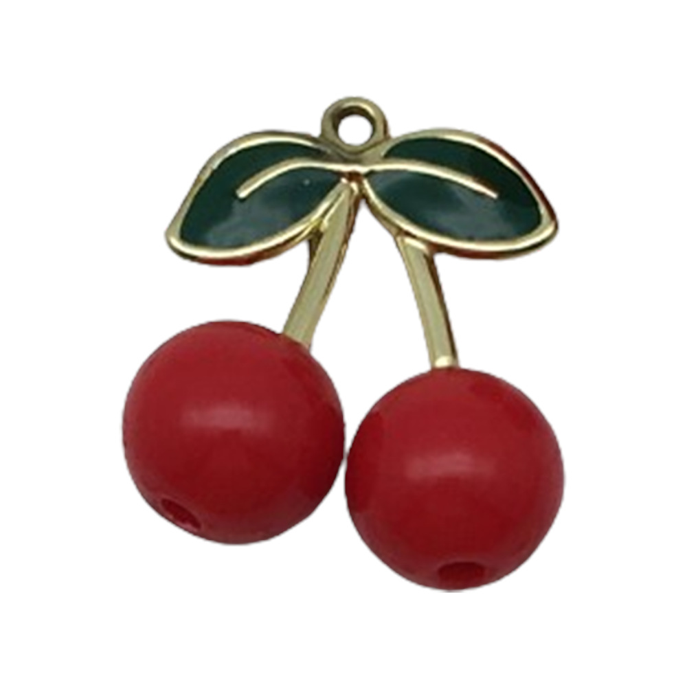 1 piece 19037-drip oil hanging plated red solid color three-dimensional large cherry 27x23mm-3.2g
