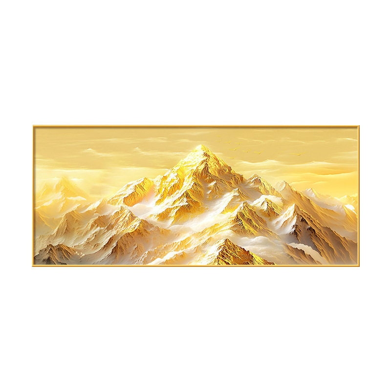 背靠金山客厅装饰画有山无水办公室沙发背景墙挂画轻奢高级感壁画|undefined