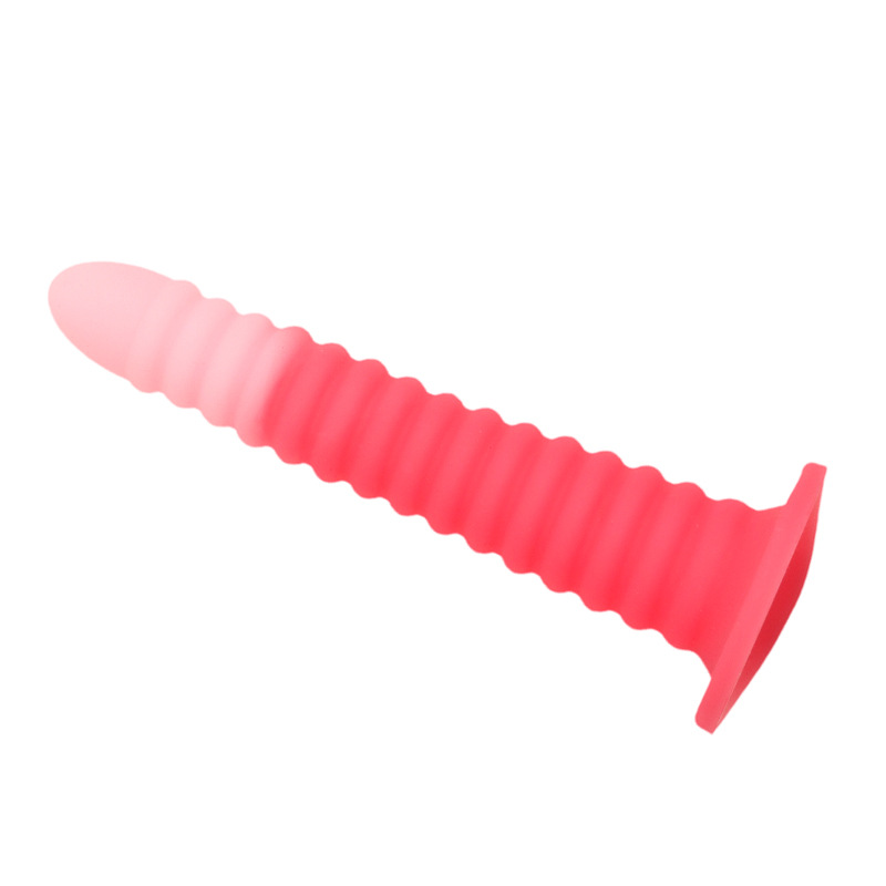Liquid Silicone Anal Plug with Suction Cup, Textured Large Size, Manual Prostate Toy — detail image 17