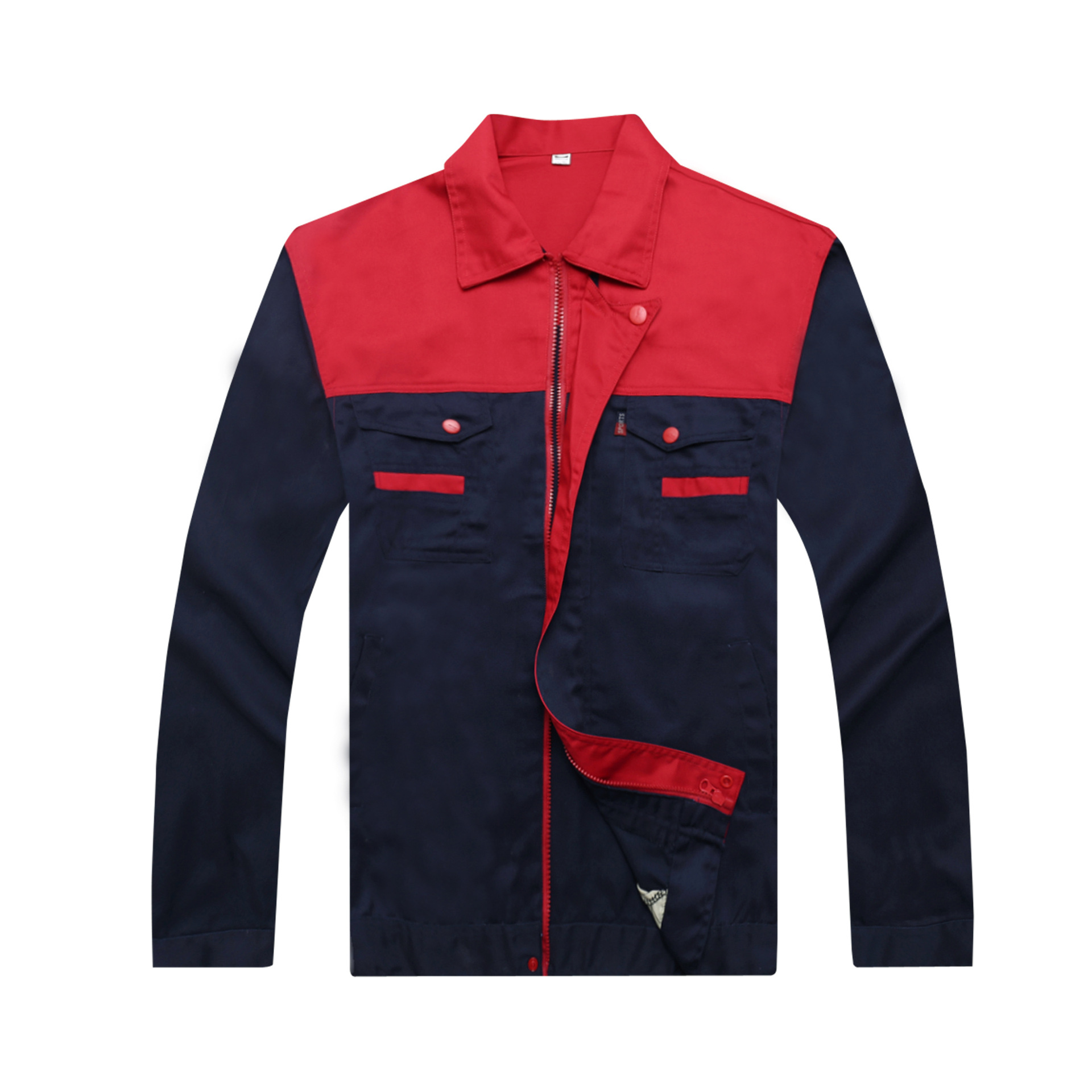 Los monos de manga larga de primavera y otoño se adaptan al taller de trabajo resistente al desgaste de los hombres fábrica de ropa sitio de construcción logotipo imprimible al por mayor ropa de protección laboral