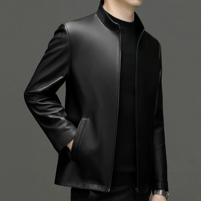 Autumn fashionable trend jacket, genuine leather