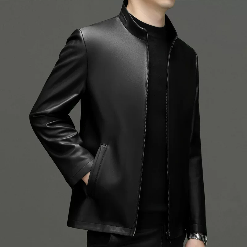 Autumn fashionable trend jacket, genuine leather