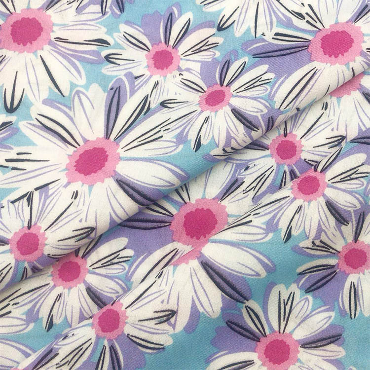 100% Rayon 30 años de prendas de vestir Sunflower Flacon Impresión Rayon tela en Tailandia