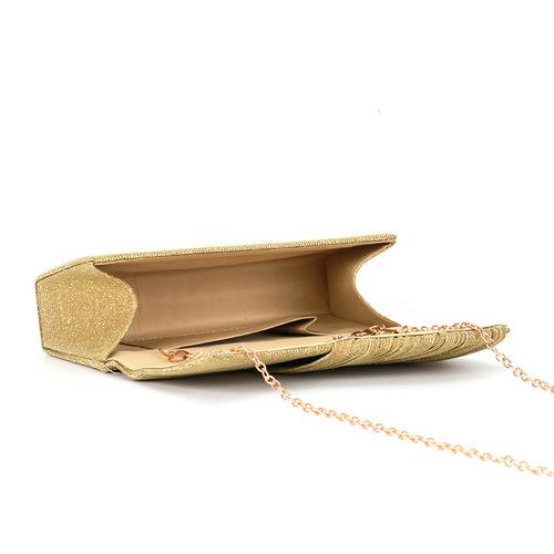 Original factory evening bag for women with a chain handle, crossbody or shoulder evening bag with flat bottom, smooth body handbag