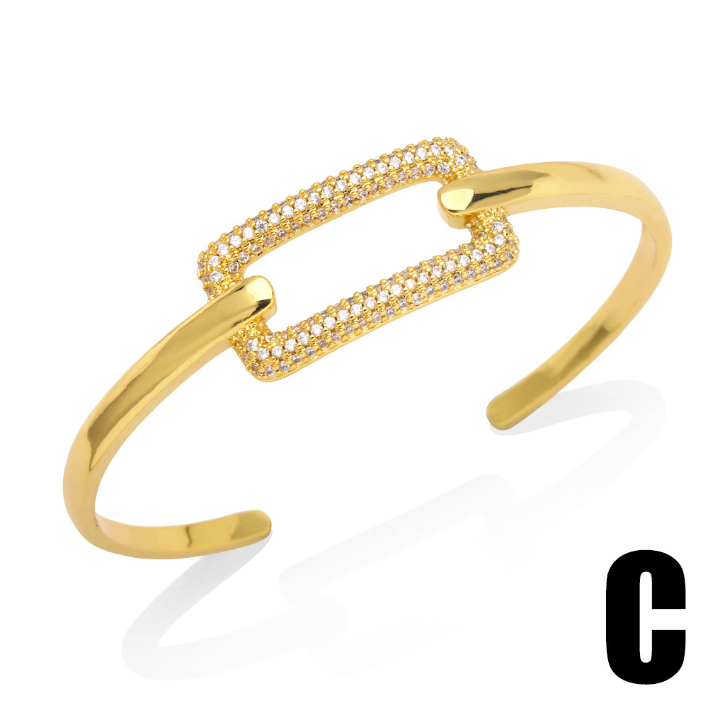 Fashion Heart Shape Bow Knot Copper Bangle Inlay Zircon Copper Bracelets