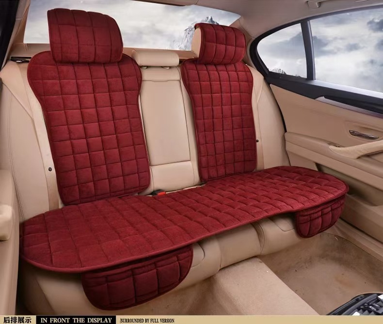 Winter thick warm car cushion crystal velvet comfortable square waist cushion leaflet five-seat wool cushion wholesale