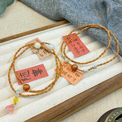 新中国式オリーブ核竹節多輪手串節高昇紅瑪瑙心経アクセサリー多宝竹節ブレスレット
