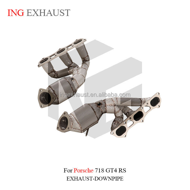 Suitable for Porsche 718 GT4 RS manifold exhaust system with heat shield, high-flow performance manifold