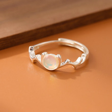 时尚个性月光石鹿角小清新创意开口戒指 女批发