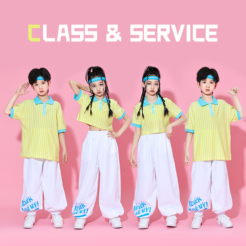 Children's Children's Performance Group Dance Costume Cheerleading Costume Kindergarten Trousers Primary School Students' Class Costume Chorus