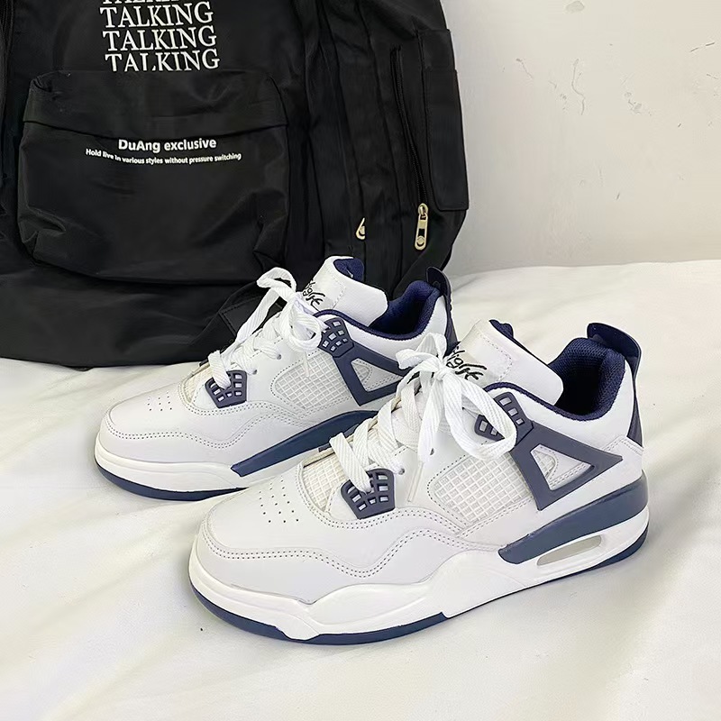 Chic Hong Kong Cojín de aire Zapatillas de baloncesto Hombres y mujeres Modelos de pareja Zapatos casuales de estudiante ligeros Madre eléctrica Huang Qiao 4 zapatos
