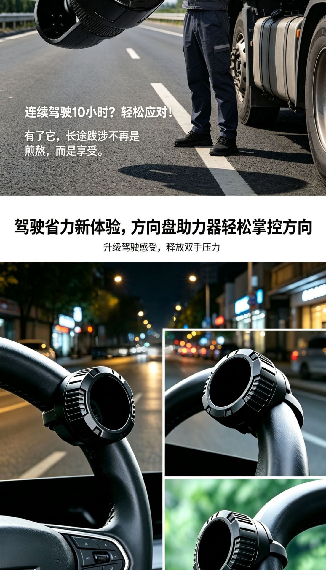 Car multifunctional turning assistive device, car steering wheel power ball, universal model, truck steering power assist device