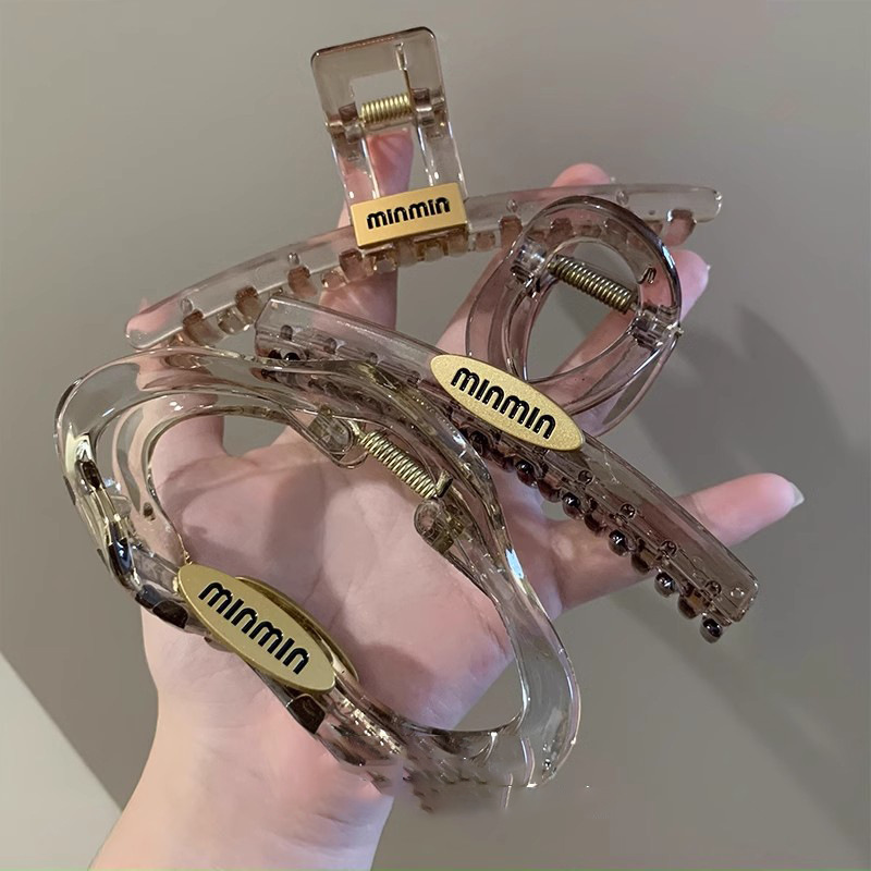 Hairpin Minmin Letter Grabber for Women 2024 New High-End Hair Grabber Large Acrylic Shark Clip