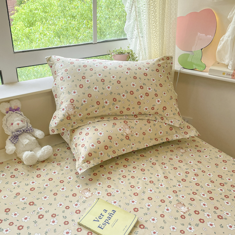 Funda de almohada fresca pequeña de algodón puro Un par de fundas de almohada para el hogar individuales 48x74cm Funda interior de núcleo de almohada de algodón Student 4