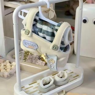 Xiaohongshu Same Style Powder Puff Clothes Drying Rack New Doll Clothes Storage Rack Countertop Storage Rack Punch-Free Floor-Standing
