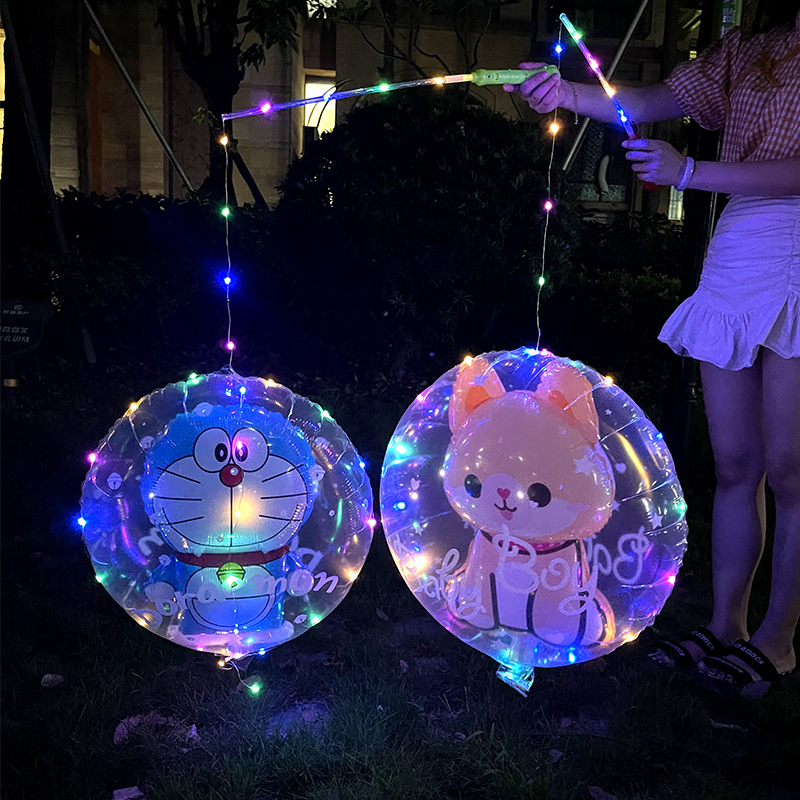New 2024 Handheld Lantern Glowing Bobble Ball Night Market Stall Hot Flashing Cartoon Animal Gas