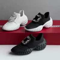 Эластичные модные дышащие высокие спортивные кроссовки на платформе, для бега