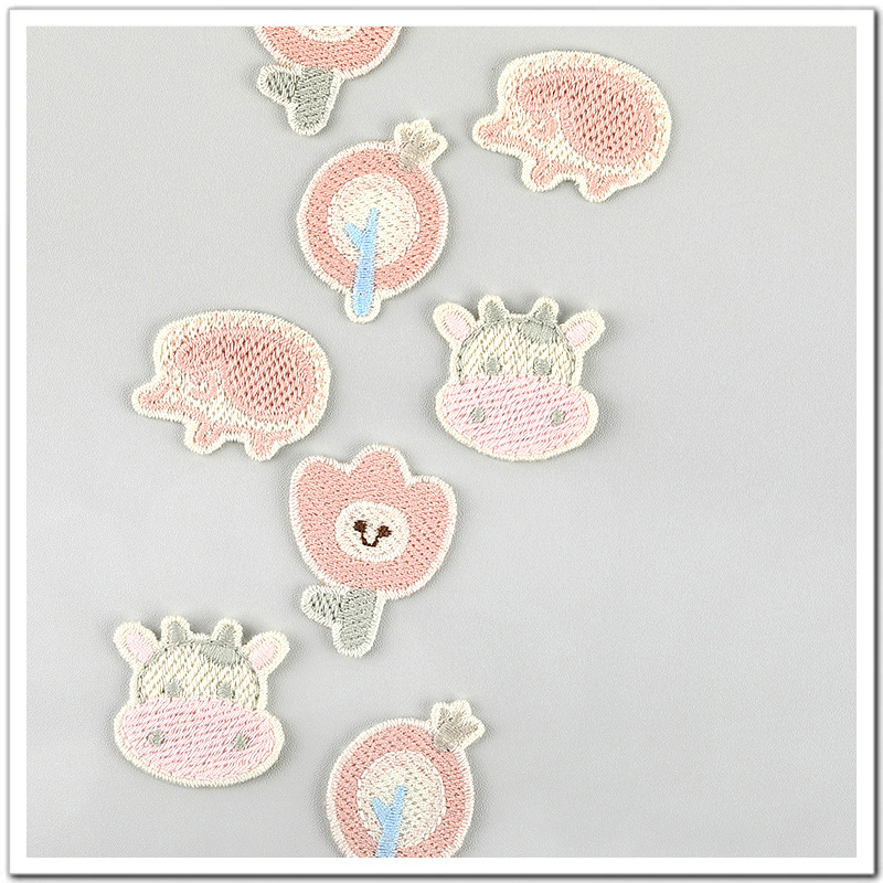 粉色系萌宠小物饰品发夹材料配件刺绣布贴花宝宝鞋帽服装辅料172