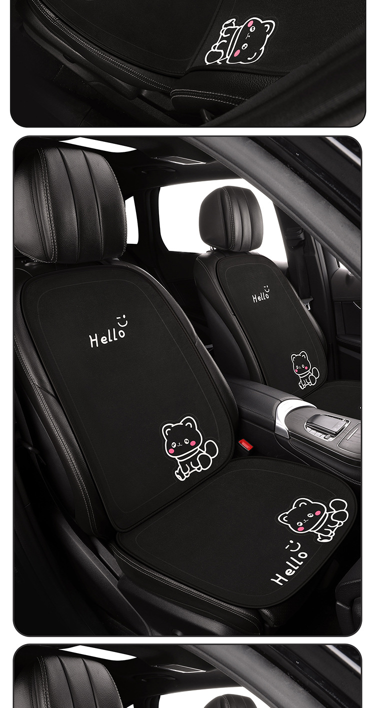Car seat cushion, suitable for all seasons, cute half-cover car seat pad, three-piece set, rear seat goddess style breathable cushion