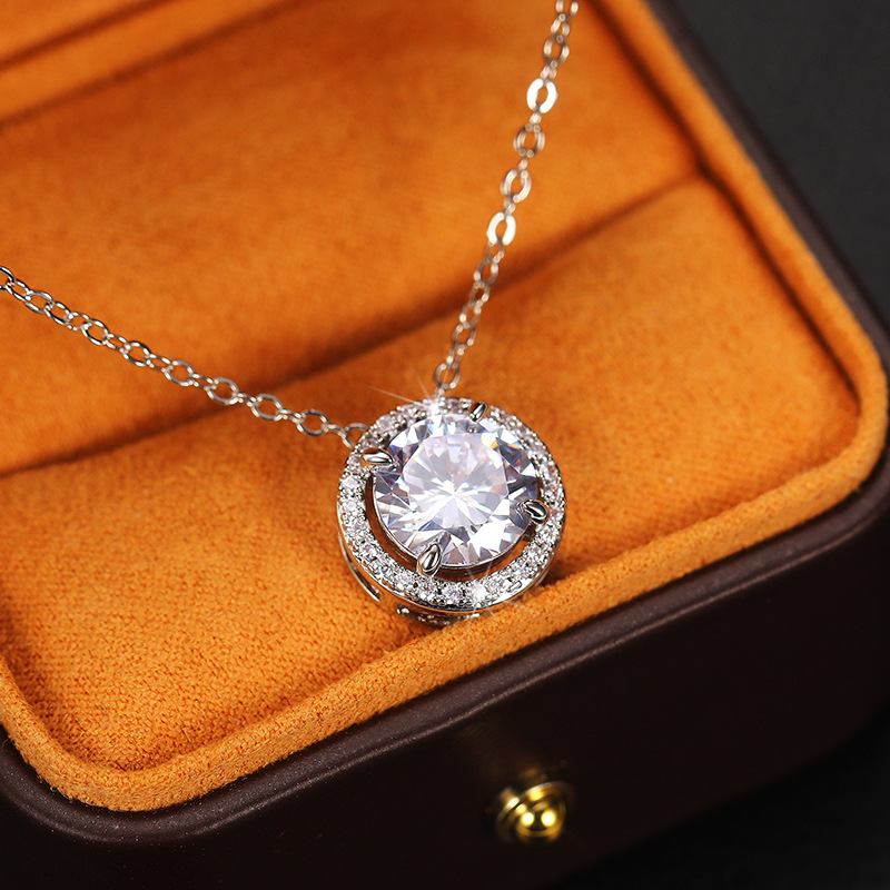 Fashion Round Copper Necklace Plating Inlay Zircon Copper Necklaces