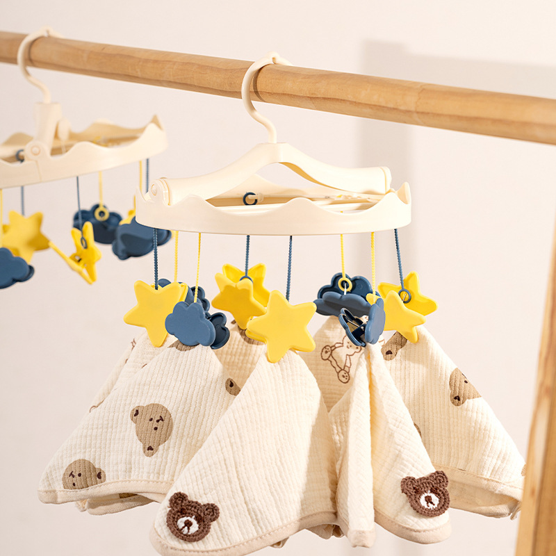 Cartoon Drying Rack Multi-clip Windproof Baby Drying Clothes Socks Rack Household Children's Multifunctional Baby Hanger