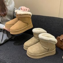 雪地靴女靴2025年新款秋冬洋气百搭短筒防滑加绒加厚毛毛保暖棉鞋