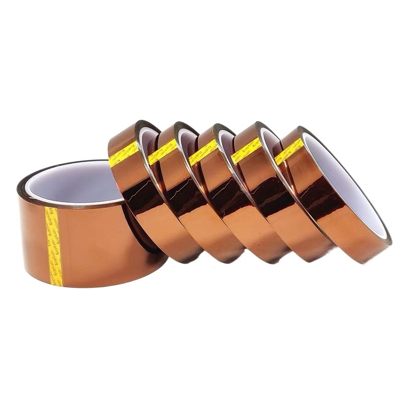 Fabricantes transfronterizos cinta de dedo de oro aislamiento de poliimida sublimación térmica resistente a altas temperaturas pulverización enmascaramiento cinta resistente a altas temperaturas