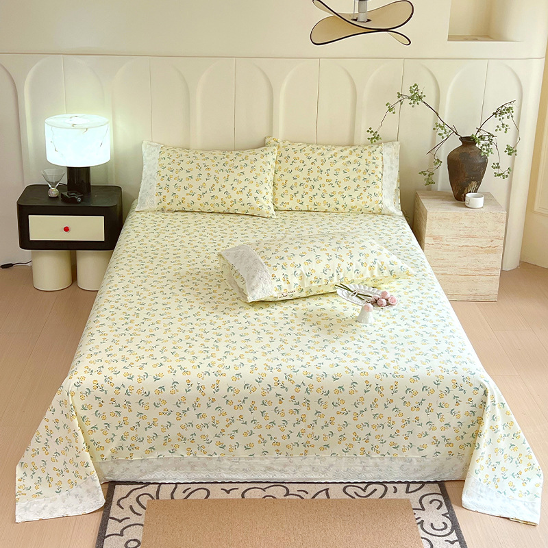 Youyixin sábanas de tela gruesa vieja de algodón 100% algodón dormitorio doble individual funda de almohada gruesa de tres piezas al por mayor