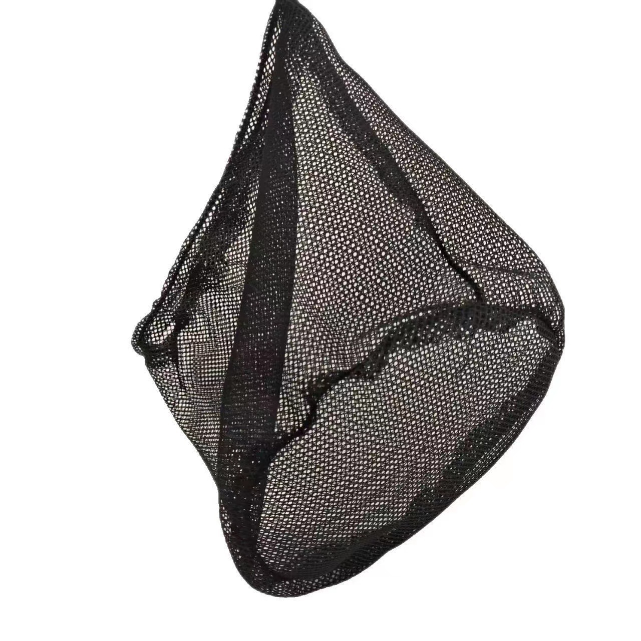 Bolsa de almacenamiento de malla grande transpirable Bolsa de cordón de poliéster Bolsa de malla negra con cordón de fondo redondo Bolsa de malla con cordón