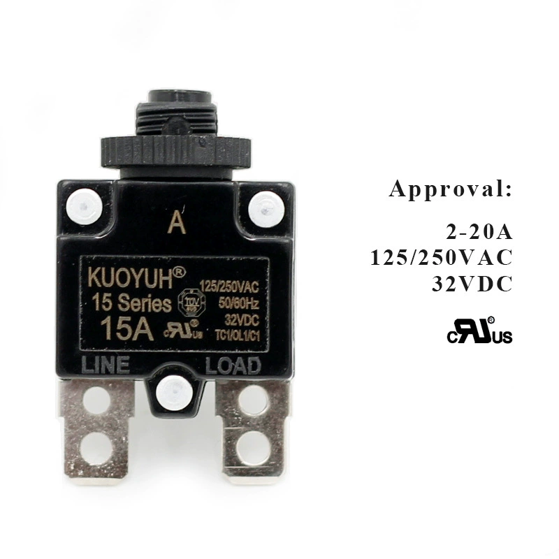 Current overload protector small drain protection switch mini manual reset overcurrent protector 2A-20A