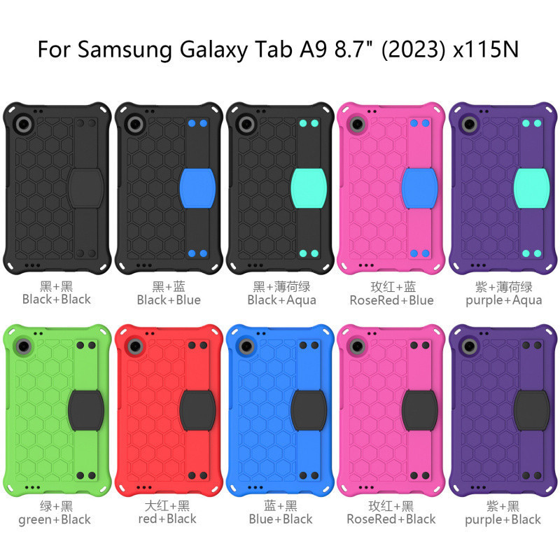 Suitable for Samsung Tab A9 8.7inch X115N Tablet Support Hand Strap Anti-Fall Protective Cover Leather Case