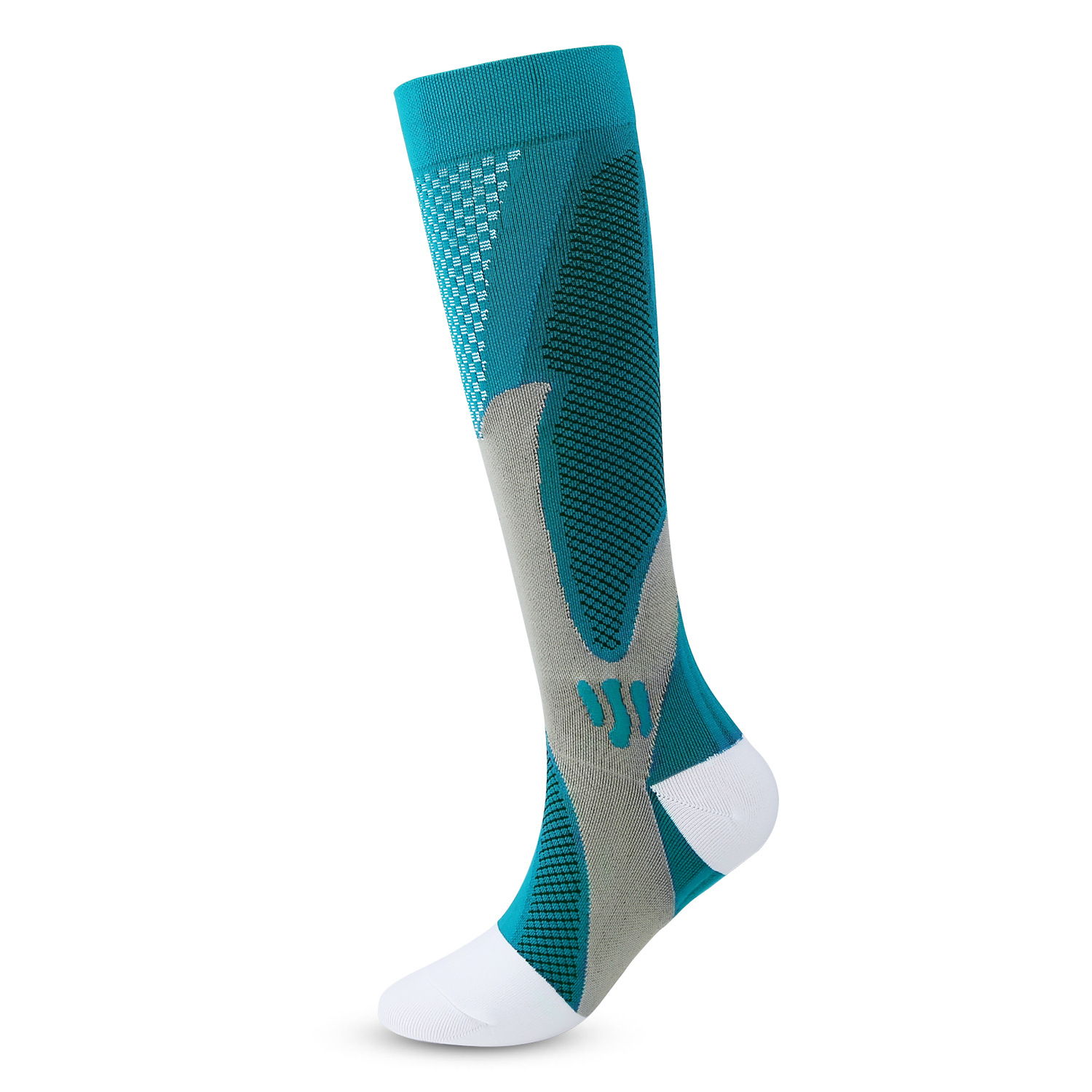 Amazon cross-border calcetines de compresión de nylon hombres y mujeres calcetines de compresión calcetines de fútbol largos calcetines deportivos para correr al aire libre