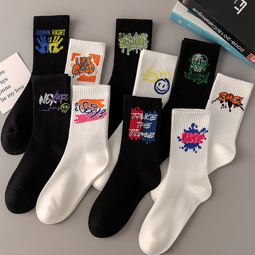 Couple sports boat socks ins student white cotton socks spring and summer men's basketball stockings wholesale mid-calf socks