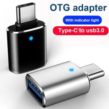 type-c转usb3.0接U盘OTG转接头带指示灯 鼠标键盘声卡车载充电