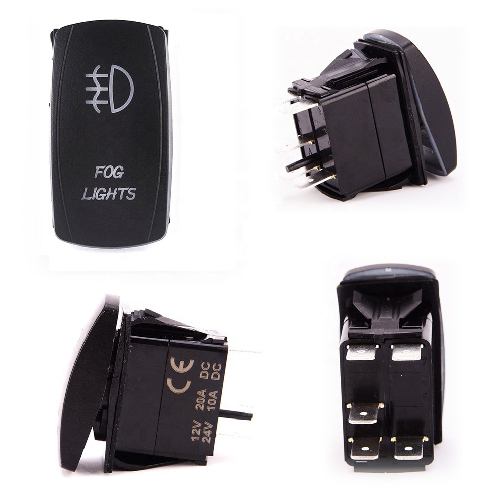 5 pies 12-24V interruptor de balancín RV interruptor de modificación del coche 5PIN interruptor de tipo barco con luz ON-OFF