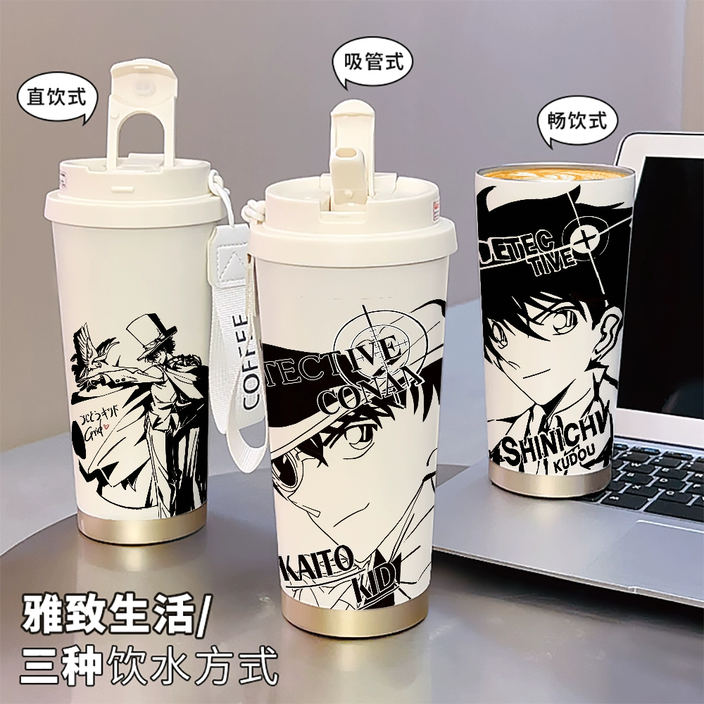 Guoying Cartoon Wird Cup Cup Изоляционная чашка для мужчин Студент 316 Пищевая нержавеющая сталь Большая емкость портативная чашка для воды