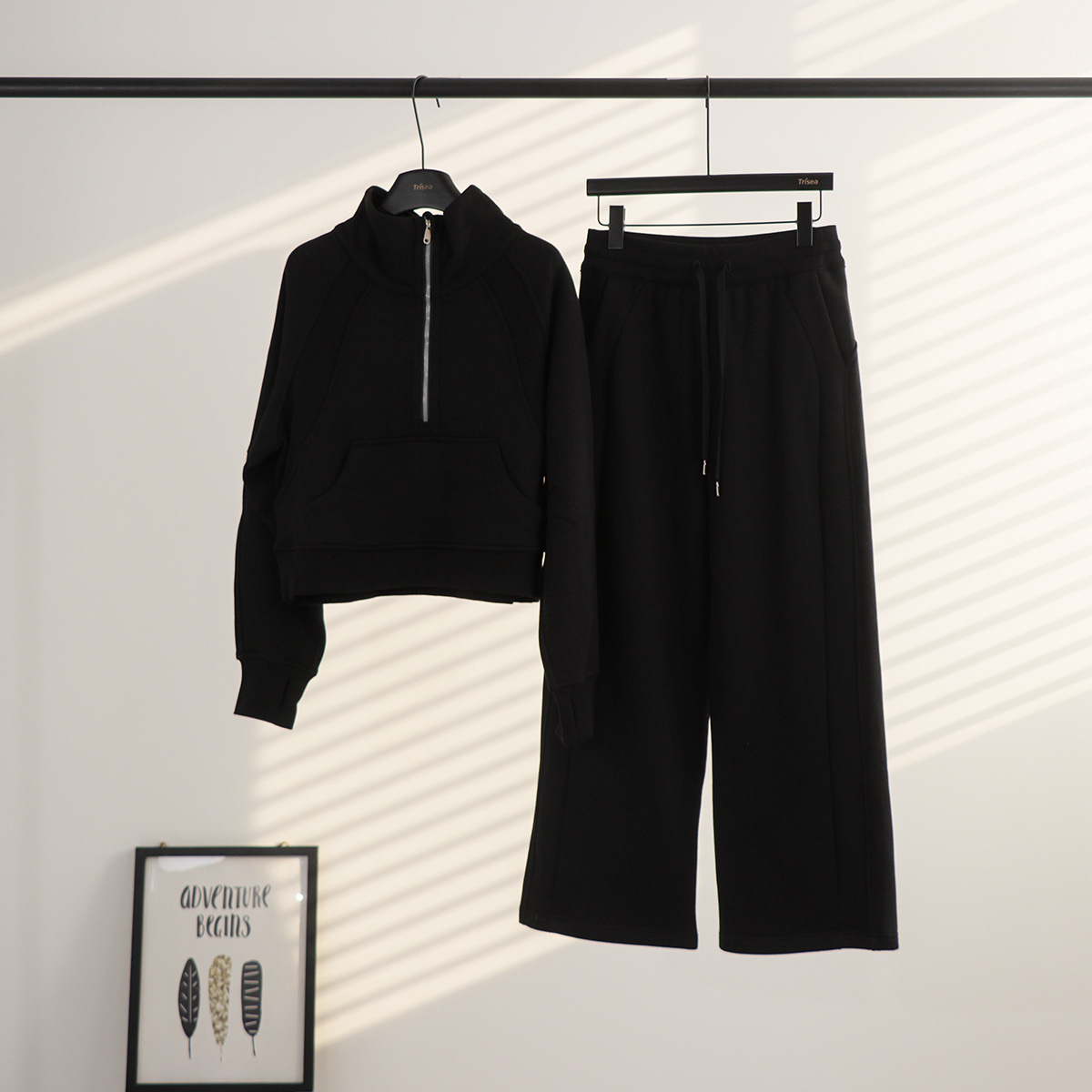 Lulu cuello suelto suéter de pantalones de vestir, cardigan de mujer, chaqueta de abrigo con camisa