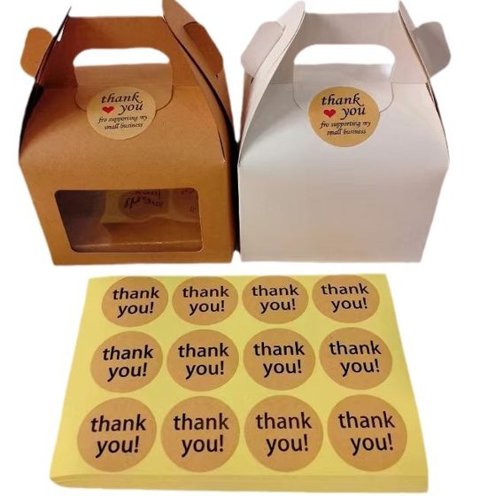 Amazon Round Packaging Box Sealing Sticker Kraft Paper Sticker Packaging Label Sticker Blank Label Sticker