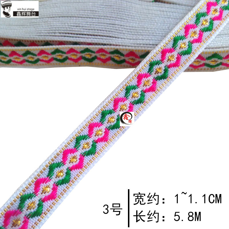 Cinta de Encaje Étnico de 1 cm de Malla Hexagonal y Polietileno para Artesanías