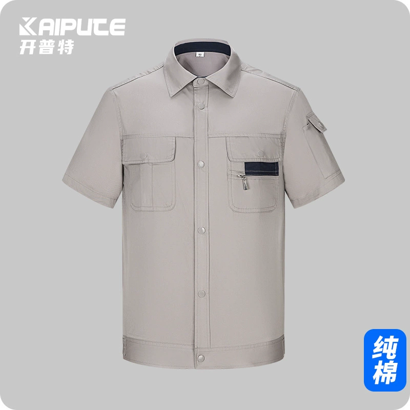 Трансграничная летняя хлопковая рабочая одежда куртка мужской сплошной воздух