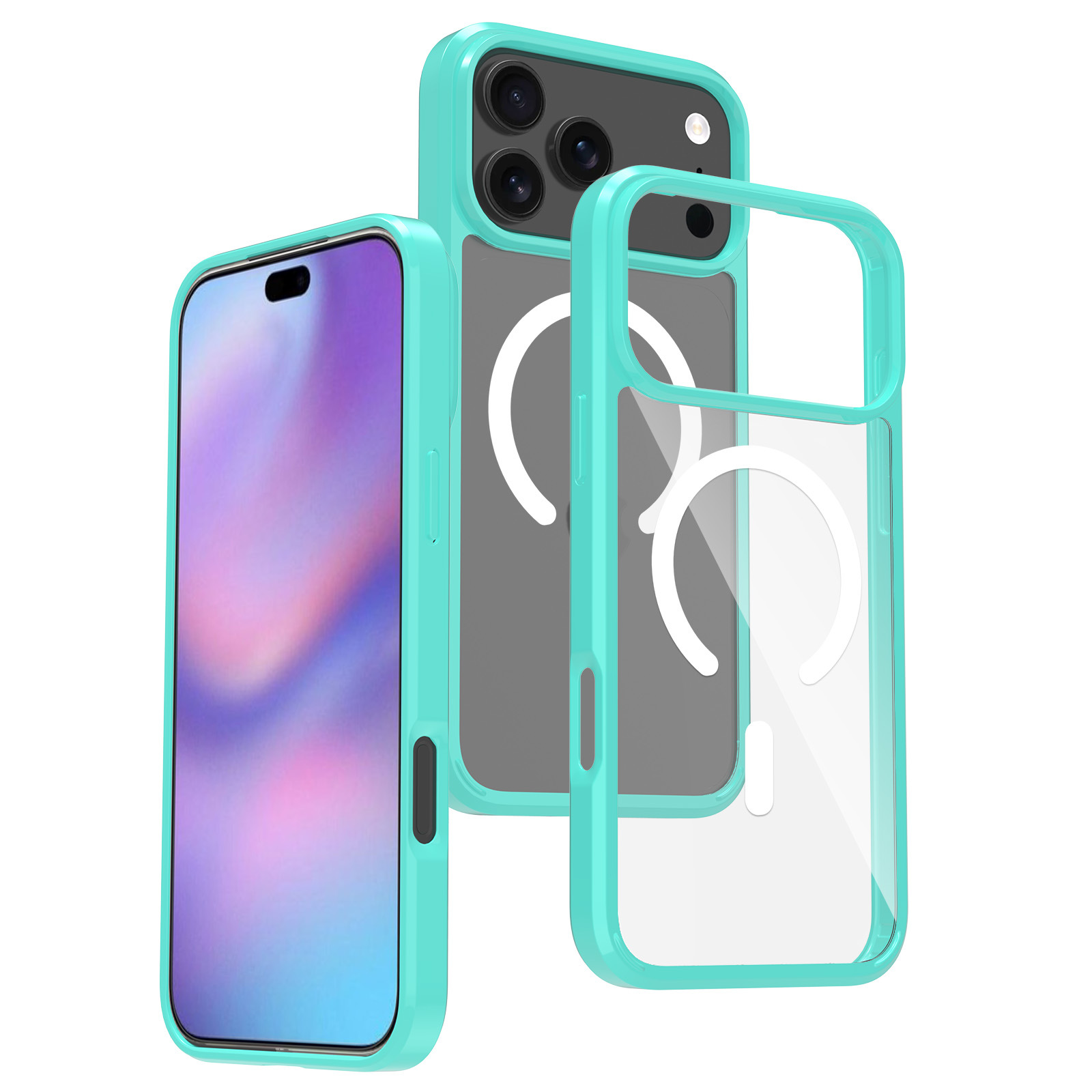 Aplicable iphone17Promax funda protectora de manzana MagSafe magnética de cáscara dura transparente acrílica