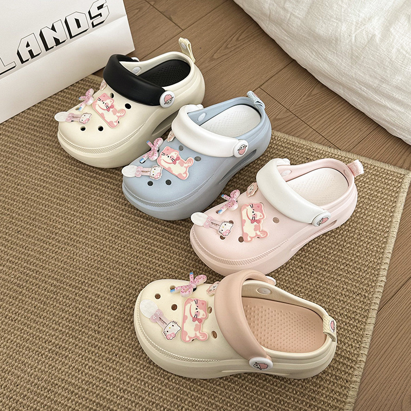2026 Spring/Summer New DIY Cartoon Cute Trendy High-Value Versatile Breathable Outdoor Clogs Sandals for Women